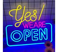 Open Neon Sign for Wall Decor, Yes We Are Open Led Signs, Dimmable USB Powered Neon Light Sign for Business, Coffee Shop, Bar Pub, Bakery, Hotel, Store