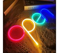 open Neon Sign - Open LED Neon Signs Light Business Hours Sign,Powered by USB Cord or Batteries Shop Window Store Signs for Cafe Bars Hotel Bookstore Restaurant Bakery Wall Decor(Four-Color)