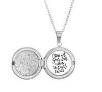 Open Not Your Door When the Devil Knocks Locket Necklace Hold Picture Jewelry Birthday Gift