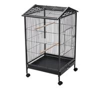 Open Play Top Metal Pet Bird Cage with Casters & Feeders, 47.5cm W x 47.5cm D x 86cm H