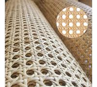 Open Rattan Webbing Roll for Furniture, Natural Rattan Fabric Material, Pre-Woven Wicker Cane Woven Rattan Sheets Net, Rattan Fabric for Furniture Decor, Chair Caning Supplies, Caning DIY Projects (S