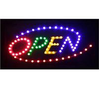 = Open = Rectangular Multicolored Flashing Commercial LED Sign Bright NEON Powerful Animated Display Hanging Chain Included Signs 45mm x 25mm x 2mm