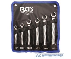 Open Ring Spanner Set Offset 6 Pieces Brake Line BGS 1745