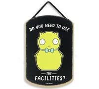 Open Road Brands Bob's Burgers Kuchi Kopi Do You Need to Use the Facilities Hanging Wood Wall Decor - Funny Bob's Burgers Sign for Bathroom or Teen Room