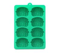 Open Road Brands Central Perk Silicone Ice Cube Tray, Green/Black