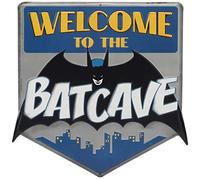 Open Road Brands DC Comics Batman Welcome to The Batcave Embossed Metal Sign - Vintage Batman Sign for Bedroom or Man Cave