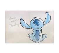 Open Road Brands Disney Lilo and Stitch Back View Ohana Means Family Gallery Wrapped Canvas Wall Decor - Large Stitch Wall Art for Home