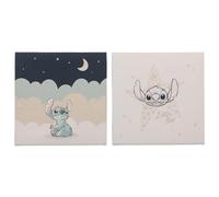 Open Road Brands Disney Lilo and Stitch Little Star Gallery Wrapped Canvas Wall Art 2-Pack - Cute Stitch Wall Decor for Nursery or Bedroom