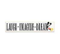 Open Road Brands Disney Mickey Mouse Laugh Imagine Dream Wood Wall Decor - Mickey Mouse Wall Art for Kids' Bedroom, Play Room or Movie Room