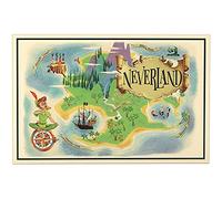Open Road Brands Disney Peter Pan Neverland Map - Large Peter Pan Wall Decor for Kids' Bedroom, Play Room or Nursery
