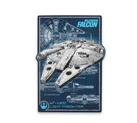 Open Road Brands Disney Star Wars Millennium Falcon Schematics Metal Sign - Vintage Millennium Falcon Wall Decor for Man Cave or Movie Room