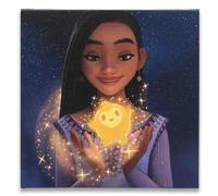 Open Road Brands Disney Wish Asha and Star Dreamy Gallery Wrapped Canvas Wall Decor - Beautiful Wish Wall Art for Kids' Bedroom or Movie Room