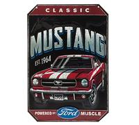 Open Road Brands Ford Classic '66 Mustang Embossed Metal Sign - Vintage Ford Mustang Sign for Garage or Man Cave