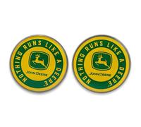 Open Road Brands John Deere Runs Like a Deere Acrylic Knobs - Functional John Deere Knobs for Dresser or Cabinet - Pack of 2