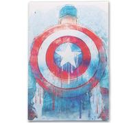 Open Road Brands Marvel Captain America Back Shield Gallery Wrapped Canvas Wall Decor - Captain America Wall Art for Man Cave or Movie Room