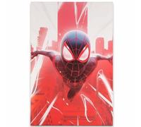Open Road Brands Marvel Spider-Man Miles Morales Building Scene Gallery Wrapped Canvas Wall Decor - Large Miles Morales Wall Art for Man Cave or Movie Room