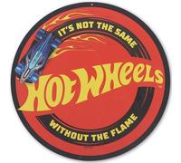 Open Road Brands Mattel Hot Wheels Not the Same Without the Flame Metal Sign - Fun Hot Wheels Wall Decor for Kids' Bedroom or Man Cave