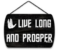 Open Road Brands Star Trek Live Long and Prosper Hanging Wood Sign