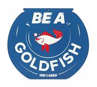 Open Road Brands Ted Lasso Be a Goldfish Fish Bowl Metal Sign - Vintage Ted Lasso Sign for Man Cave or Office, Blue/Red