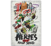 Open Road Brands Teenage Mutant Ninja Turtles Heroes in a Half Shell Metal Sign - Fun TMNT Wall Decor for Bedroom or Man Cave
