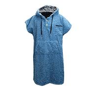 Open Road Goods Adult Surf Poncho with Hood Black/Indigo Blue