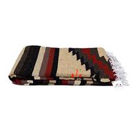 Open Road Goods Aztec Navajo Style Blanket, Throw, Or Yoga Bolster - Handwoven Mexican Diamond Blanket - Brown
