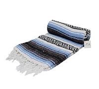 Open Road Goods Light Blue Mexican Blanket - Authentic Serape Falsa Blanket - Handmade