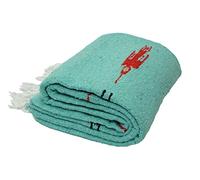 Open Road Goods Mint Green/Teal Thunderbird Heavyweight Yoga Blanket- Made for Yoga! Hand-Made Mexican Blanket (Acrylic Blend, XL)