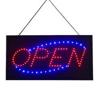 Open Sign, 48x25cm Large LED Open Sign for Business Decorative Illuminating Opening Hours Neon sign Open Wall Décor Flashing Hang Display Window Door Light Up Sign Board for Shop Restaurant Shop Bars