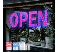 Open Sign for Business, 40"x14" Dimmable Large LED Open Signs with Hanging Installation for Bar Pubs Store Restaurant Office Hotel Salon Red & Blue