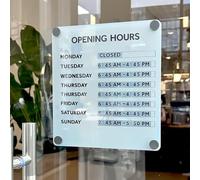Open Sign for Glass Door, Magnetic Design, Writable Hours, Easy to Change Time, Ideal for Salons, Cafes, Gyms
