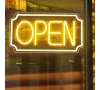 Open Signs for Business, Light Up LED Neon Open Sign for Business Window Storefront, Lighted Open Lights for Retail Bar Cafe Bakeries Barber, USB Powered 16 in