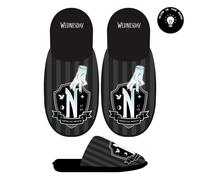 CERDÁ LIFE'S LITTLE MOMENTS Unisex Zapatillas de Casa Abierta Wednesday Slipper, Black/White, 5 UK
