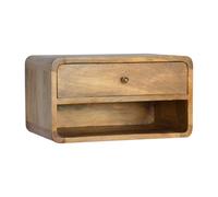 Open Slot Bedside Wood Solid Floating Curve 25 x 45 32 Brown