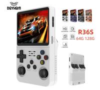 Open Source R36S Retro Handheld Video Game Console Linux System 3.5 Inch IPS Screen Portable Pocket Video Player 64GB 128G Games R36S Green 128G