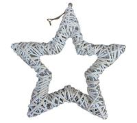 Open Star White Wash Willow Wreath 45cm Diameter Door Christmas Decoration