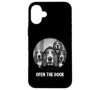 open the door dogs dog funny Basset Hound Case for iPhone 16 Plus