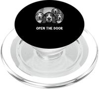 open the door dogs dog funny Basset Hound PopSockets PopGrip for MagSafe
