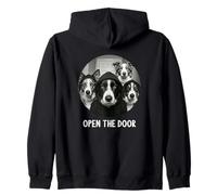 open the door dogs dog funny Border Collie Zip Hoodie