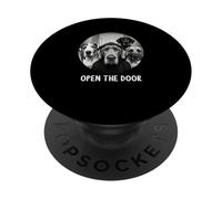 open the door dogs dog funny Great Dane PopSockets Adhesive PopGrip