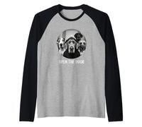 Open the Door Dogs Dog Funny Great Dane Raglan Baseball Tee