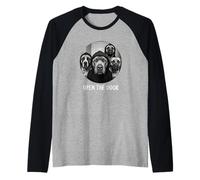 Open the Door Dogs Dog Funny Mastiff Raglan Baseball Tee
