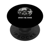 open the door dogs dog funny Miniature Schnauzer PopSockets Adhesive PopGrip