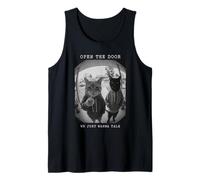 Open The Door Peephole Cats Hoodies Funny Meme Tank Top