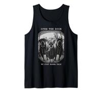 Open The Door We Just Wanna Talk Funny Dogs Peephole Tank Top