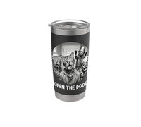 Open the Door Zombie Cats Funny Halloween cat Stainless Steel Insulated Tumbler