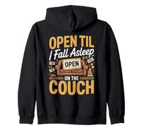 Open Til I Fall Asleep on the Couch Bank of Dad Zip Hoodie