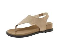 Open Toe Flat Sandals for Women Black Sandals Summer Vacation Style Slope Heel Height Increasing Slippers With Retro Thick Bottom Metal Buckle Toe Red for Women Flat Womens (Khaki,4.5)