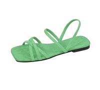 Open Toe Flat Sandals For Women,Womens Walking Sandals,Square Toe Double Thin Strap Flat Slingback Sandals,Open Toe Slip-On Casual Summer Footwear,Non Slip Soft Sole Lightweight Walking Slides