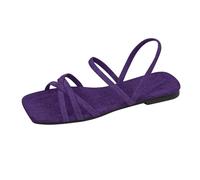 Open Toe Flat Sandals For Women,Womens Walking Sandals,Square Toe Double Thin Strap Flat Slingback Sandals,Open Toe Slip-On Casual Summer Footwear,Non Slip Soft Sole Lightweight Walking Slides